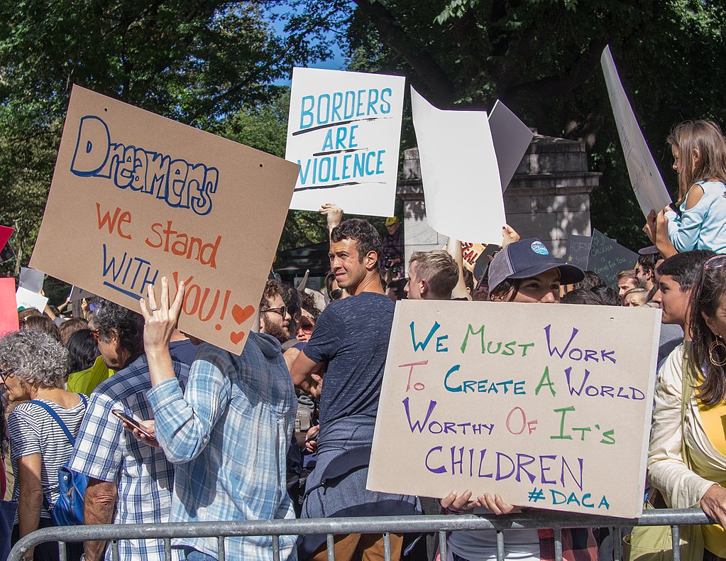 March and rally/protest supporting Deferred Action For Childhood Arrivals (DACA) in New York City on September 9, 2017.